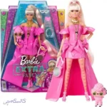 عروسک باربی اکسترا لباس چرم صورتی Mattel